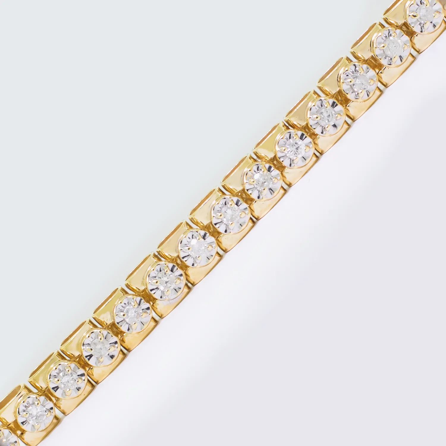 Diamond Tennis Bracelet -14K Yellow Gold - 1.00ct