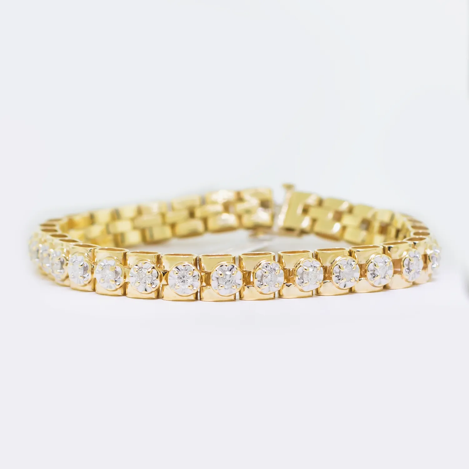 Diamond Tennis Bracelet -14K Yellow Gold - 1.00ct
