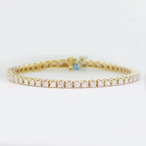 Diamond Tennis Bracelet - 14K Yellow Gold - 4.00ct.