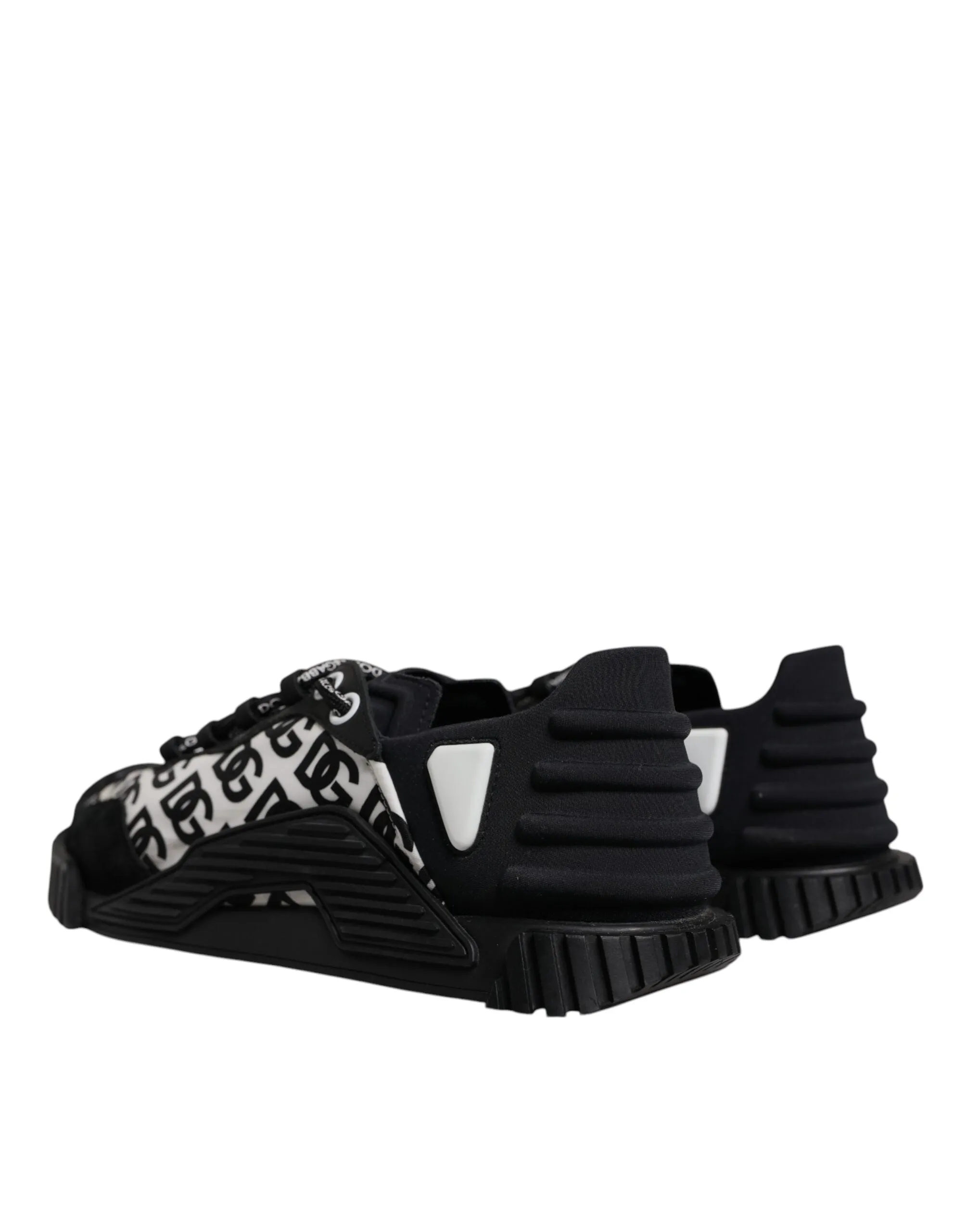 Dolce & Gabbana Shoes Black Logo Lace Up Low Top NS1 Sneakers