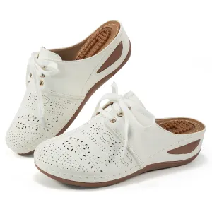 Ecetana Clogs for Women Wedge Sandals Comfort Breathable Closed Toe Sandals with Massage
