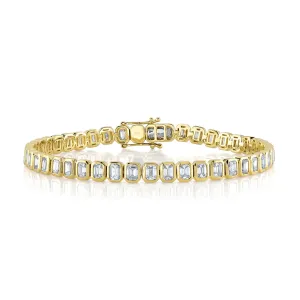 Emerald Cut Bezel Tennis Bracelet