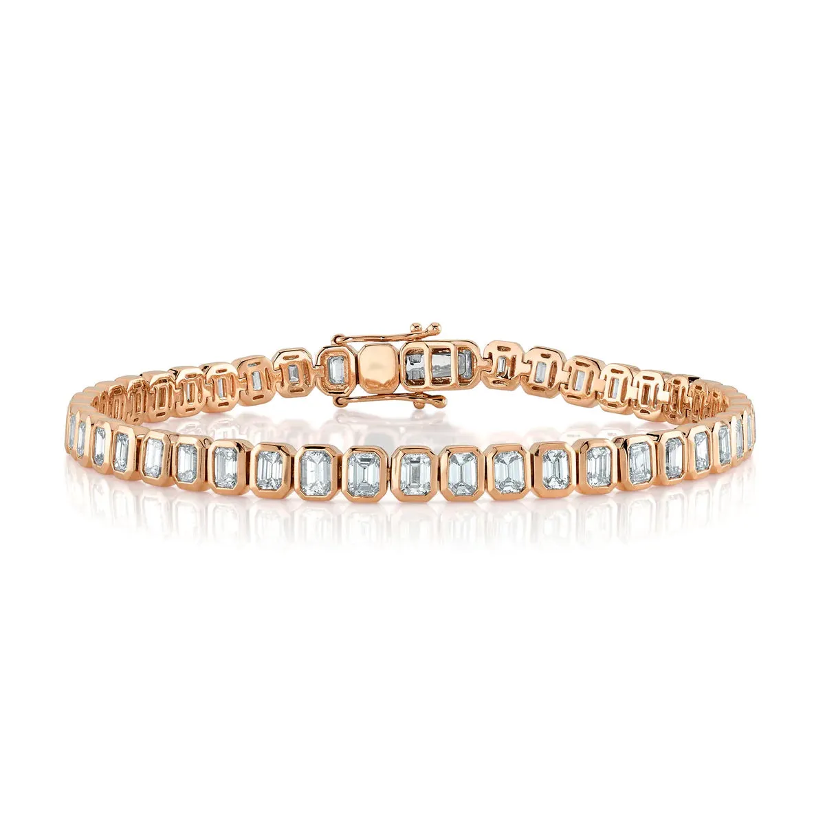Emerald Cut Bezel Tennis Bracelet