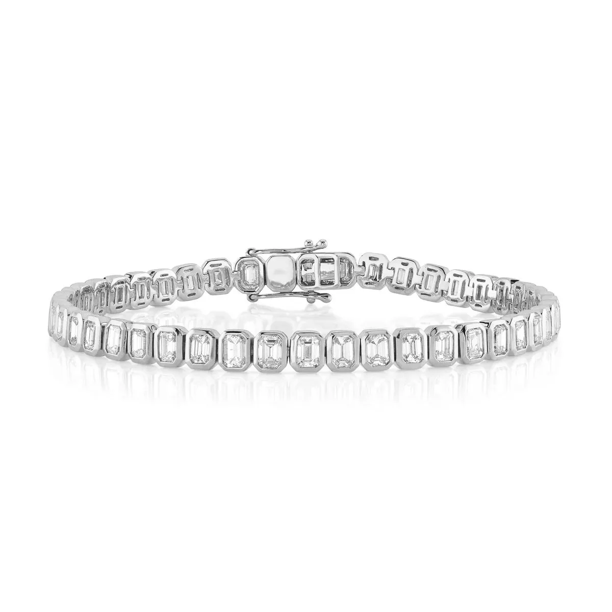 Emerald Cut Bezel Tennis Bracelet