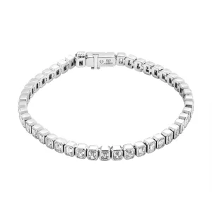 Emerald cut diamond Bezel bracelet in Platinum