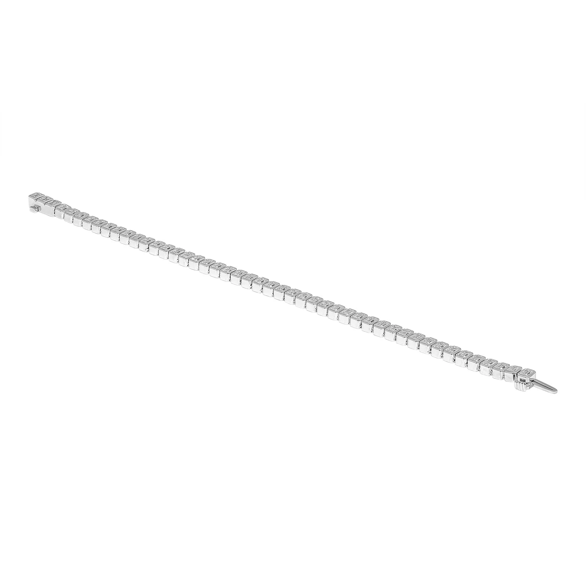 Emerald cut diamond Bezel bracelet in Platinum