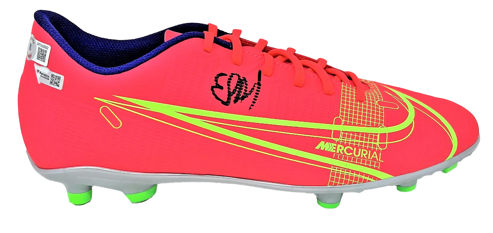 Erling Haaland Dortmund Signed Orange Nike Mercurial Game Model Soccer Cleat BAS
