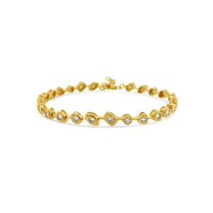 Fancy Gold Shaped Tennis Bracelet