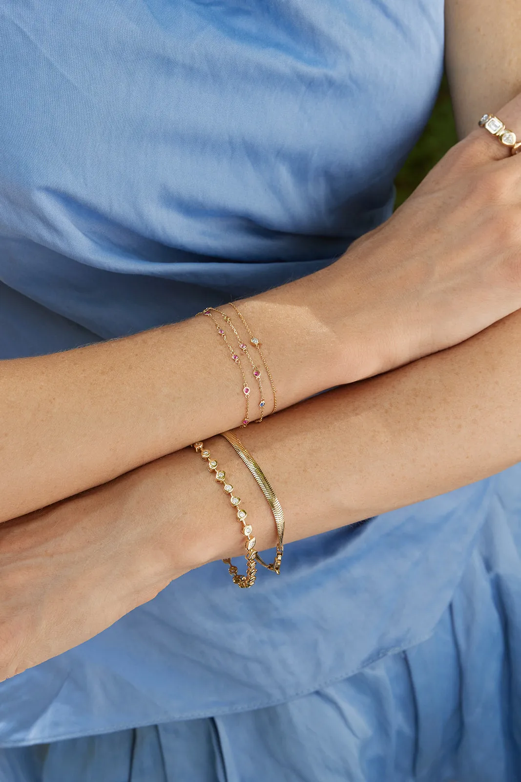 Fancy Gold Shaped Tennis Bracelet