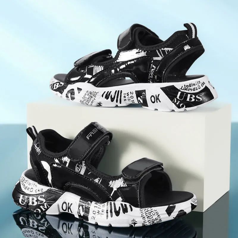 Fashion Kids Colorful Sandals 2022 Summer Boys Beach Shoes Outdoor Non-Slip Children Breathable Shoes Comfortable Girl Sandal