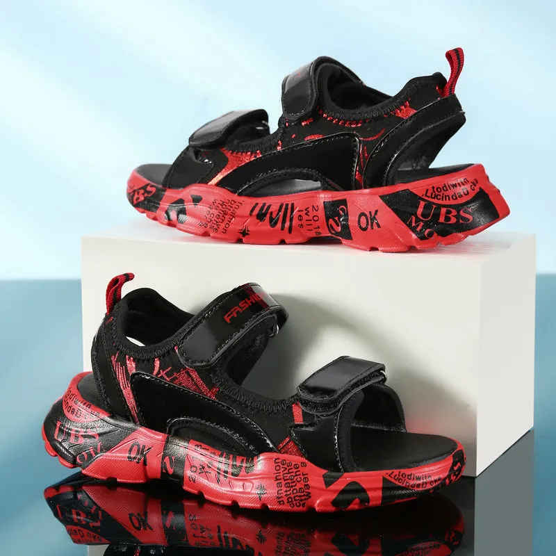 Fashion Kids Colorful Sandals 2022 Summer Boys Beach Shoes Outdoor Non-Slip Children Breathable Shoes Comfortable Girl Sandal