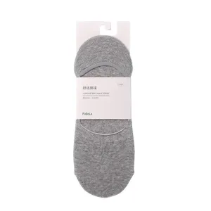 FaSoLa Men's Cotton No-Show Socks - Grey, 1 Pair