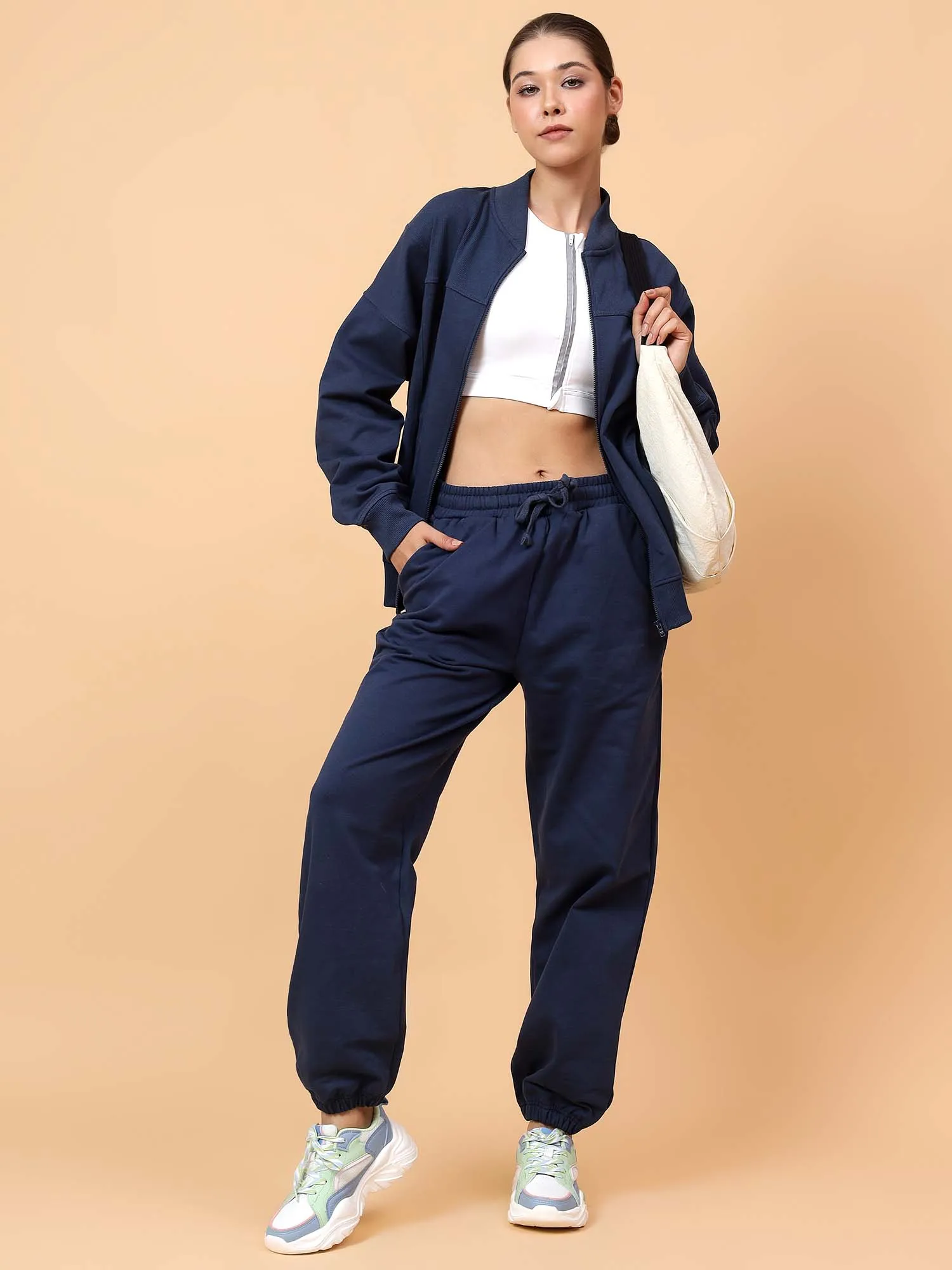 Fitkin Women Blue CloudFit Fleece Jogger