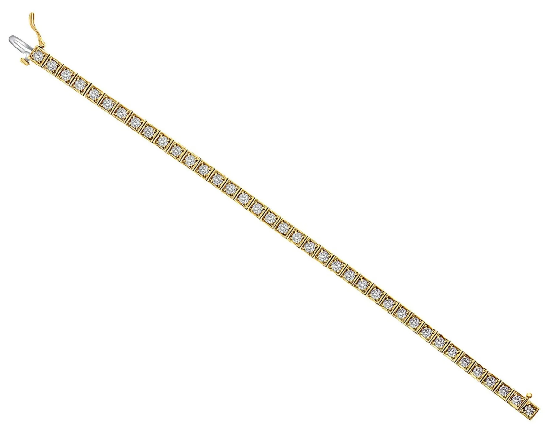 Five Carat Diamond Tennis Bracelet with Square Bezel Setting
