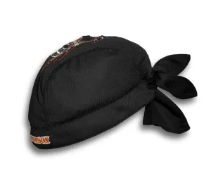 Flames Quick Dry Skull Cap - Black