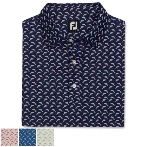 Footjoy Lisle Leaping Dolphins Print Self Collar L Quartz Pink / Graphite (29567)