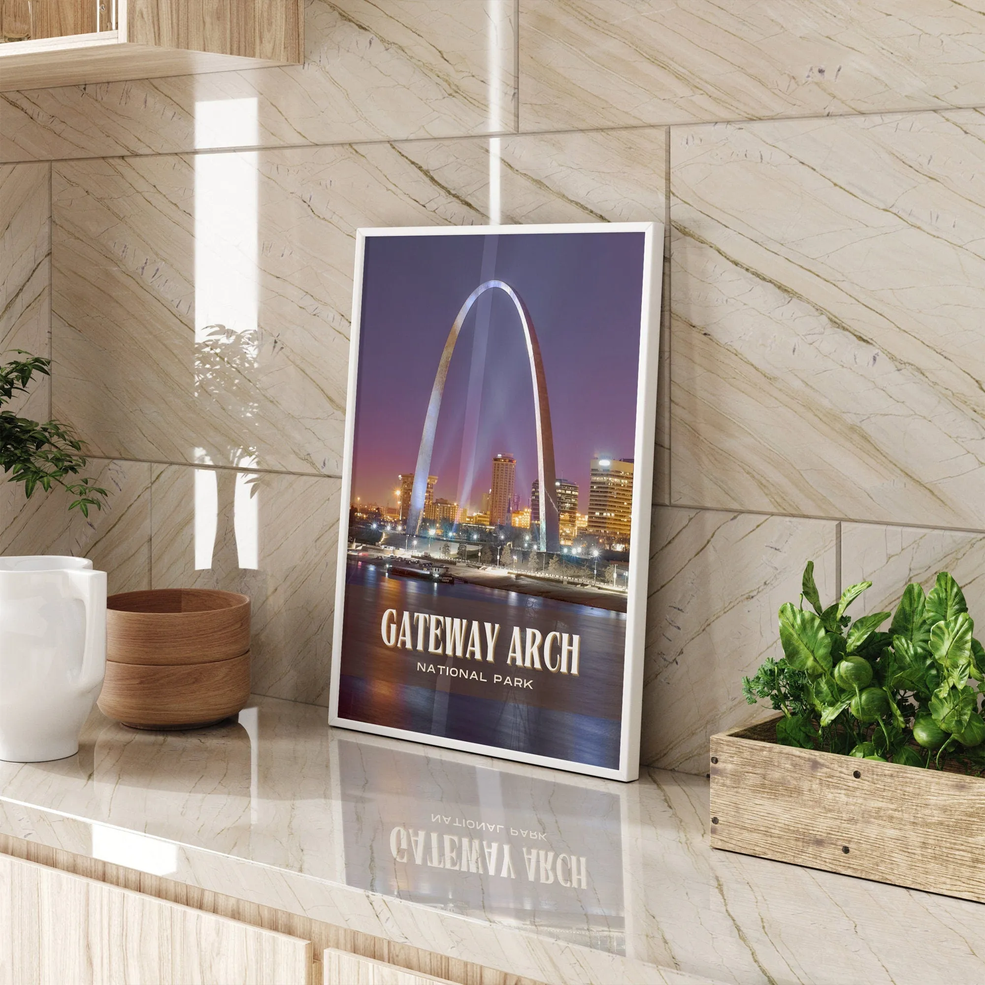 Gateway Arch National Park Retro Wall Art, Missouri, USA