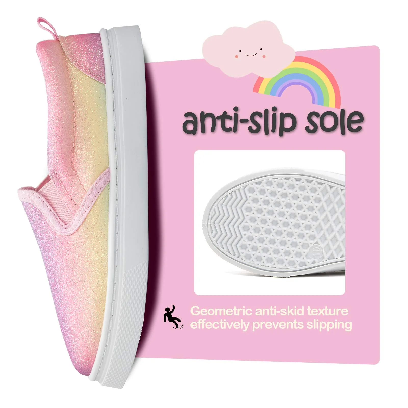 Gradient Glitter Slip-On Espadrilles