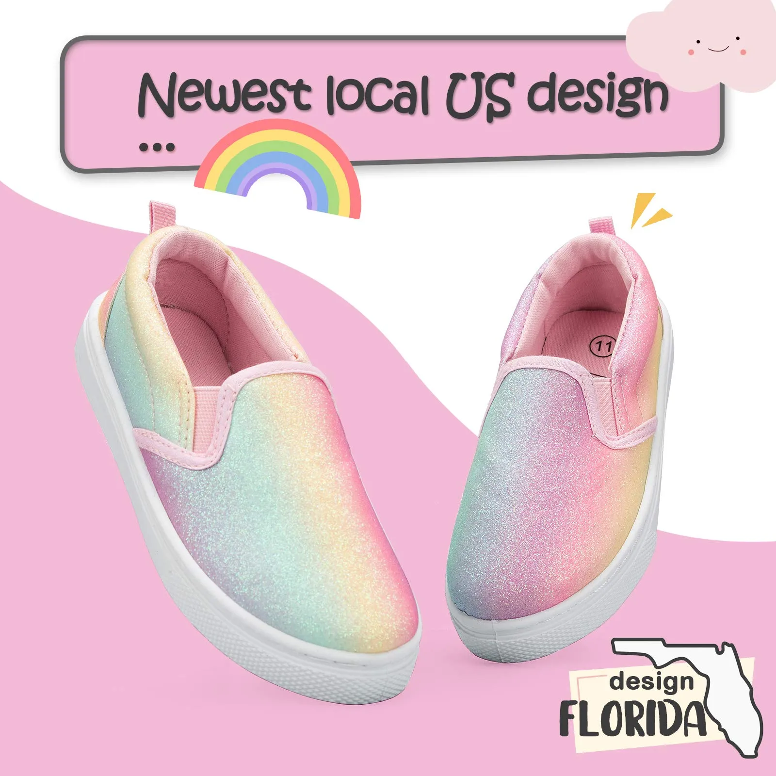 Gradient Glitter Slip-On Espadrilles