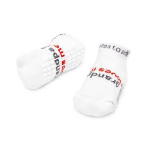 grandpa loves me™ white toddler socks (1-2 yrs) with grips