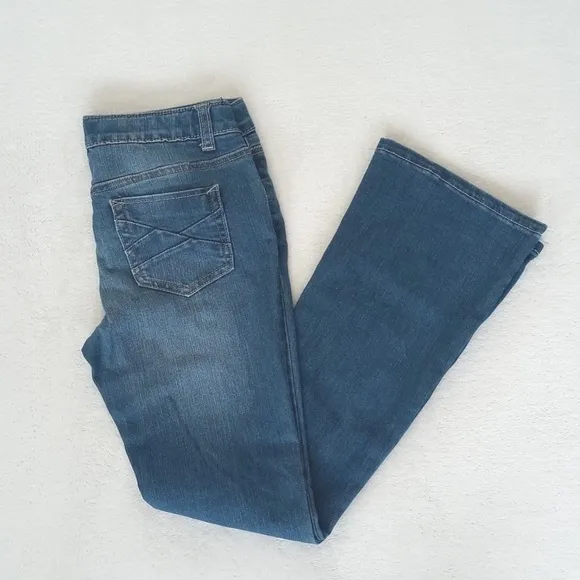 Great Flare Leg Boot Cut Low Rise Jeans Vanilla Star Size 12 (Juniors)