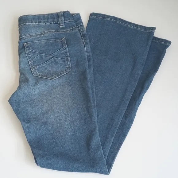 Great Flare Leg Boot Cut Low Rise Jeans Vanilla Star Size 12 (Juniors)