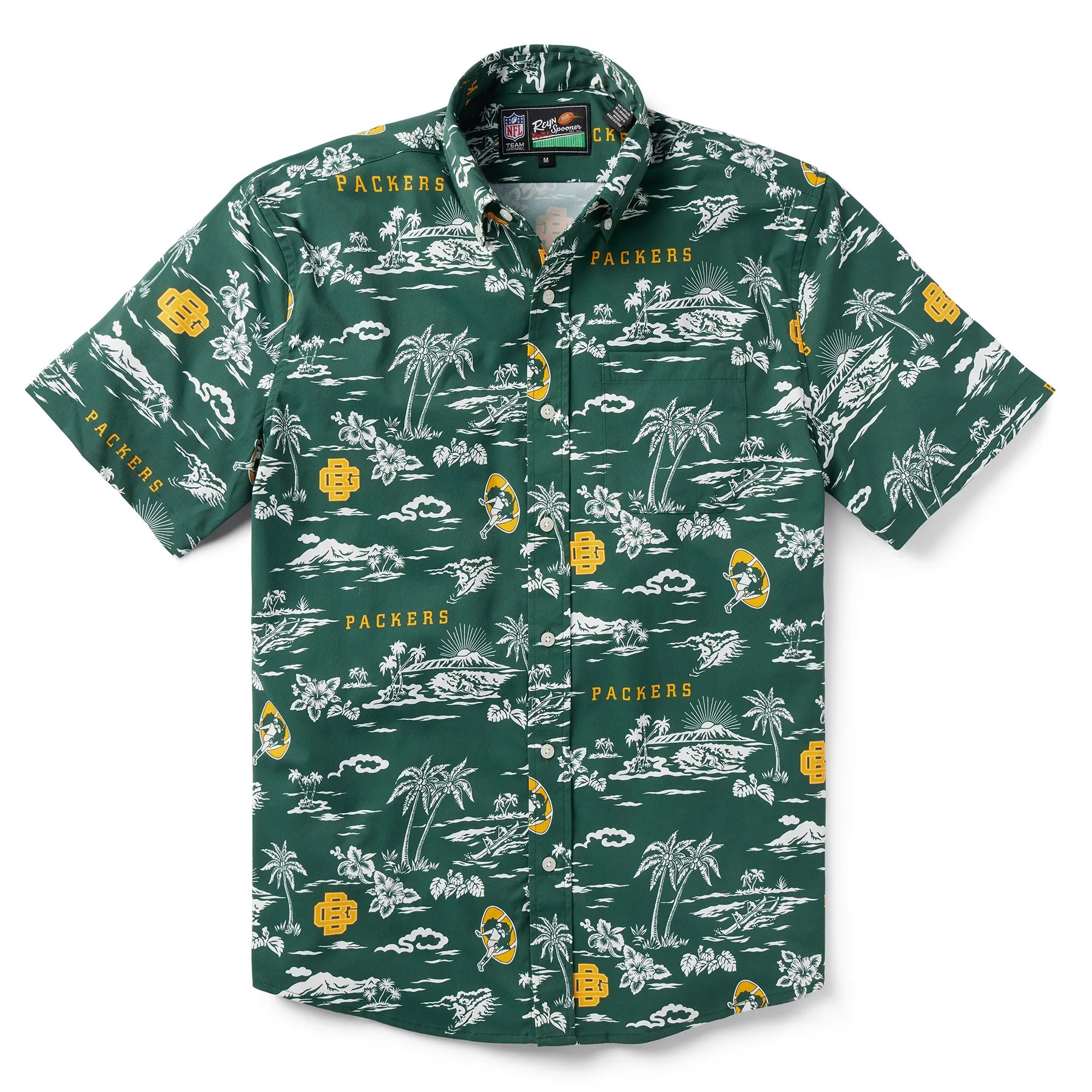 GREEN BAY PACKERS THROWBACK PERFORMANCE BUTTON FRONT