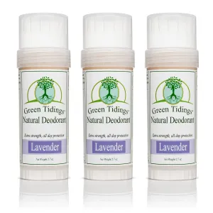 Green Tidings All Natural Deodorant- Lavender, 2.7 Ounces (5 PACK)