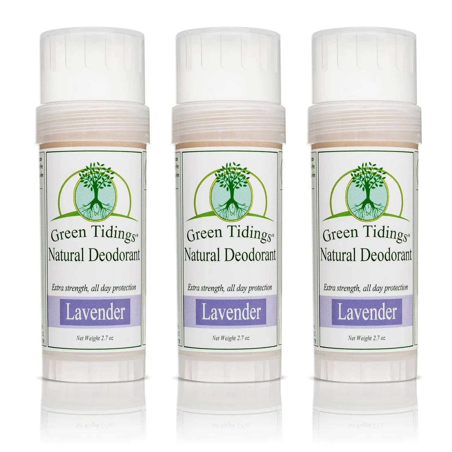 Green Tidings All Natural Deodorant- Lavender, 2.7 Ounces (5 PACK)