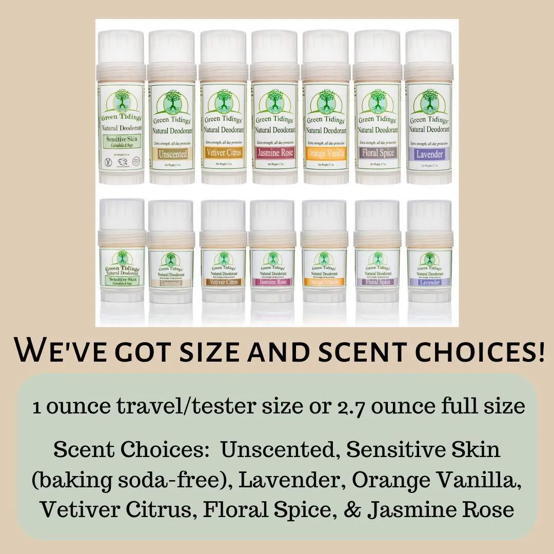 Green Tidings All Natural Deodorant- Lavender, 2.7 Ounces (5 PACK)