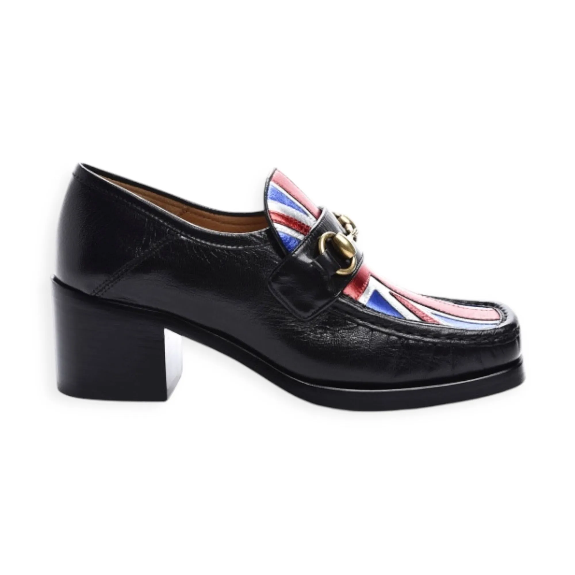 Gucci Shoes, Union Jack Horsebit Loafer Pumps (size 36)