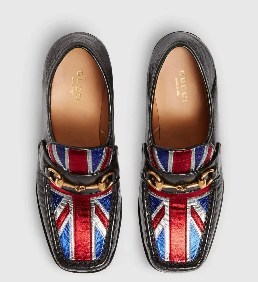 Gucci Shoes, Union Jack Horsebit Loafer Pumps (size 36)