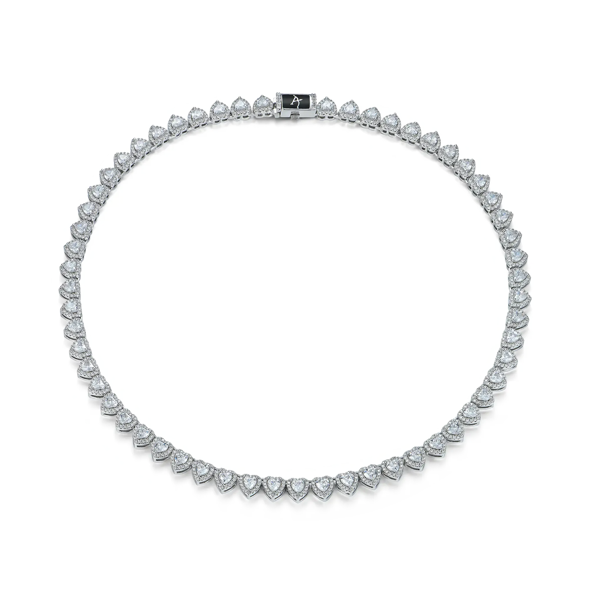Heart Shaped Cut Clustered Tennis Chain - 7mm