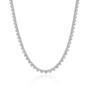 Heart Shaped Cut Clustered Tennis Chain - 7mm