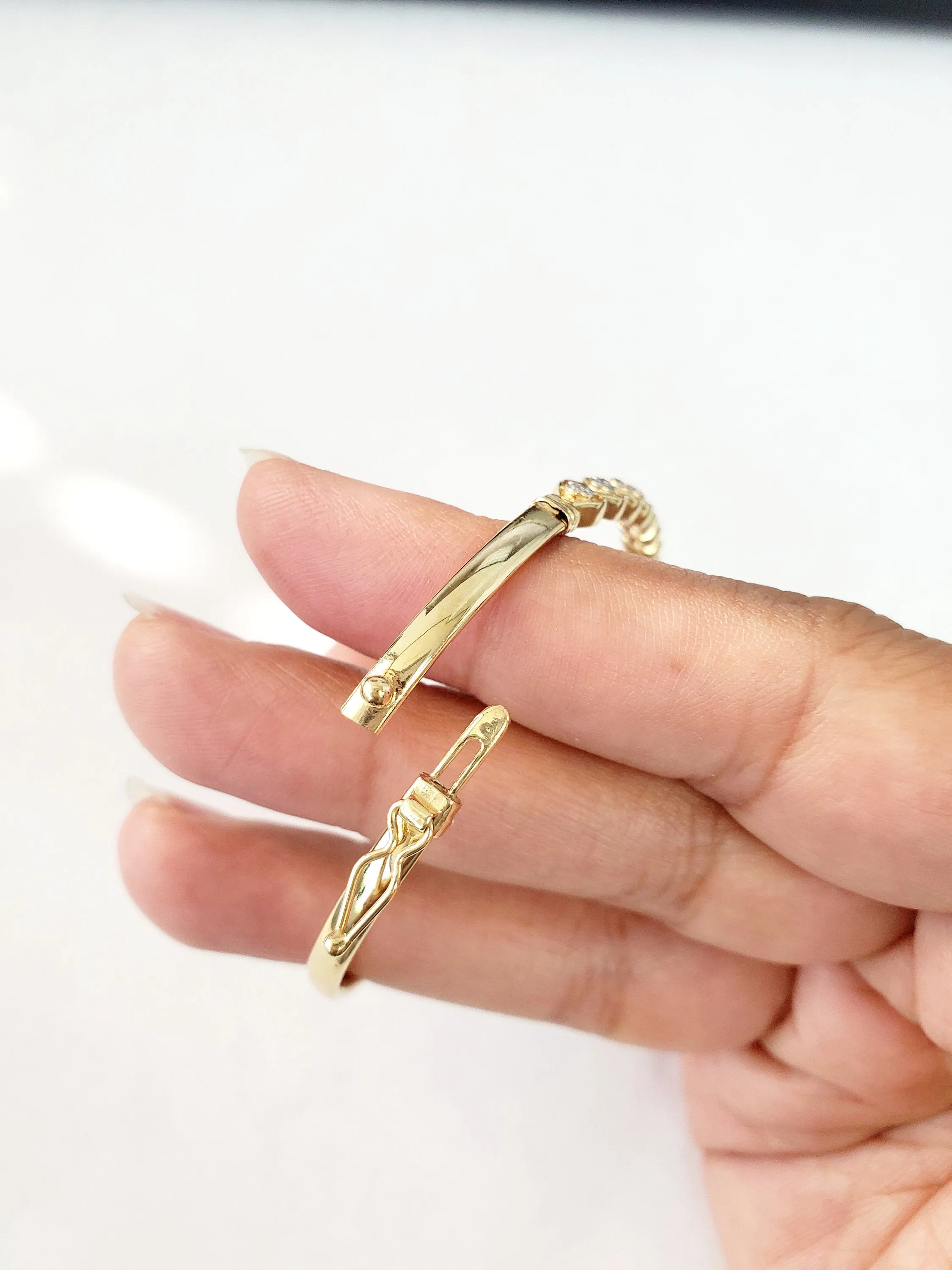 Heart Shaped Diamond Bangle