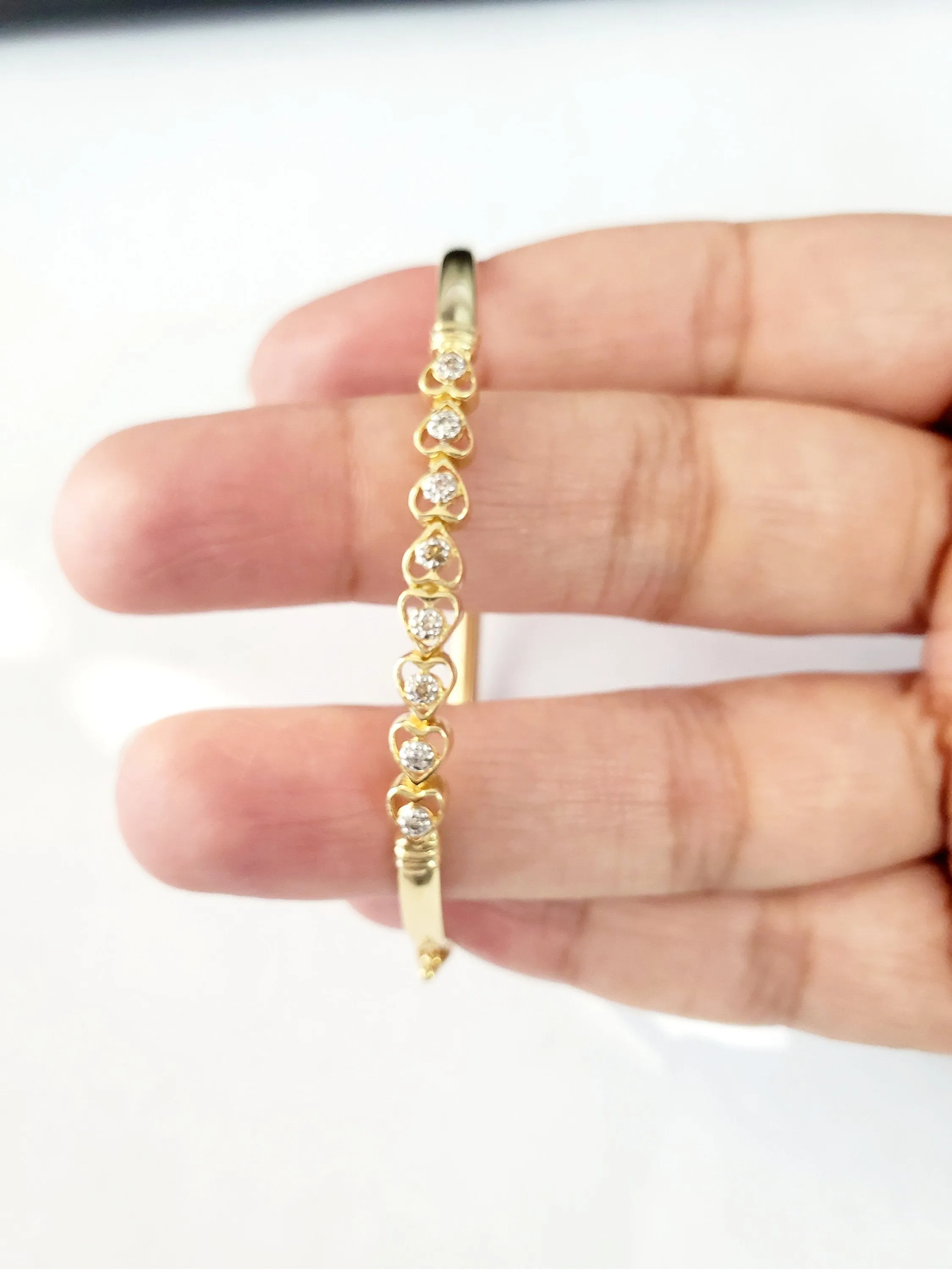 Heart Shaped Diamond Bangle