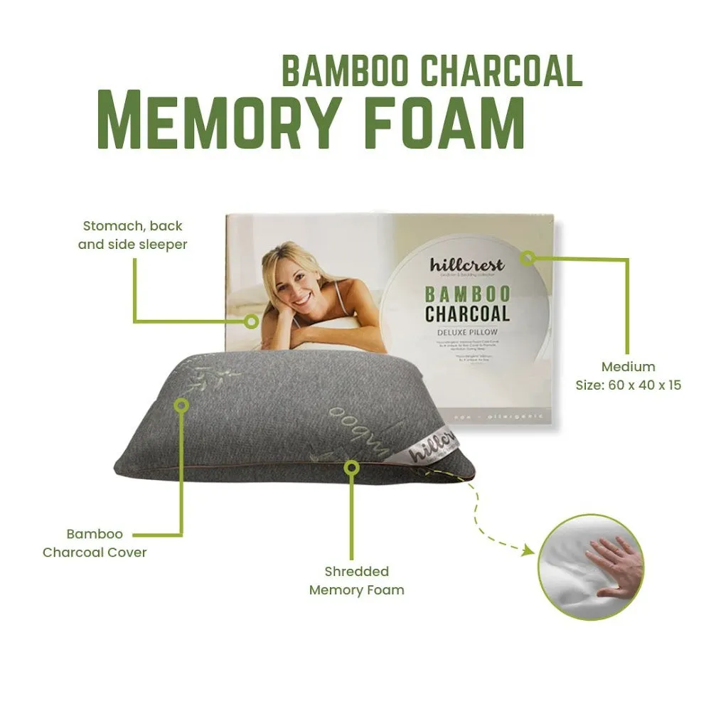 Hillcrest Bamboo Charcoal Memory Foam Pillow