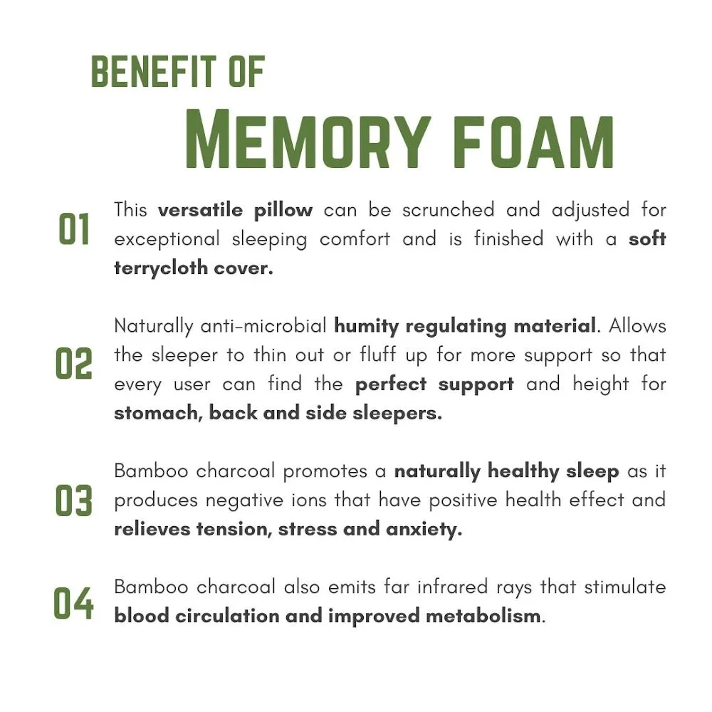 Hillcrest Bamboo Charcoal Memory Foam Pillow