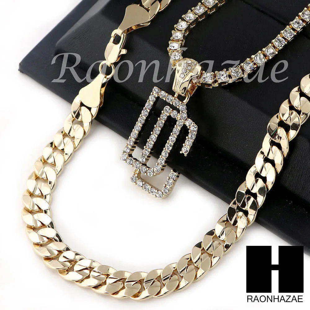 HIP HOP DREAM CHASERS TENNIS CHAIN DIAMOND CUT 30" CUBAN LINK CHAIN S58
