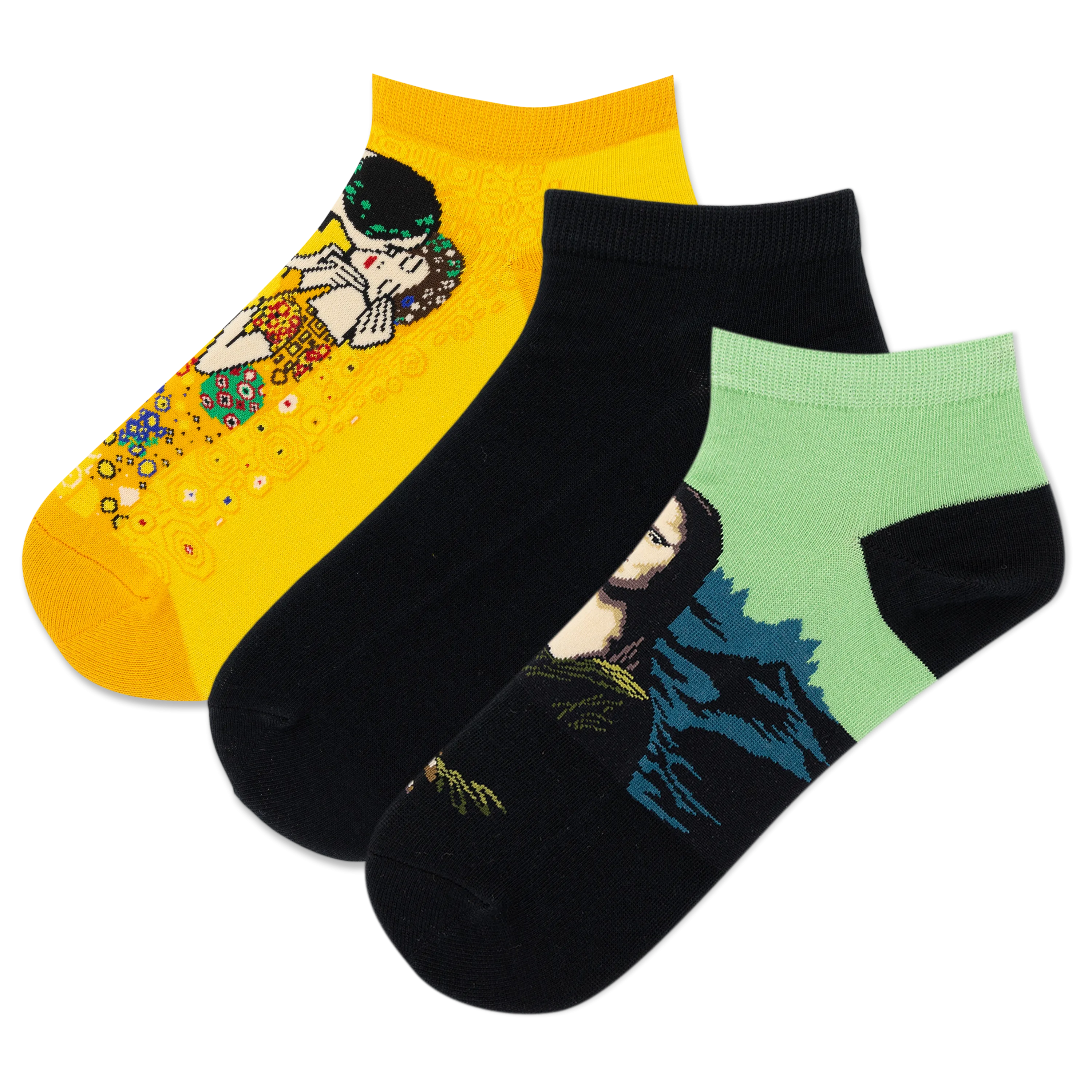 HOTSOX Women's da Vinci/ Klimt Low Cut Sock 3 Pack