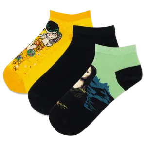 HOTSOX Women's da Vinci/ Klimt Low Cut Sock 3 Pack