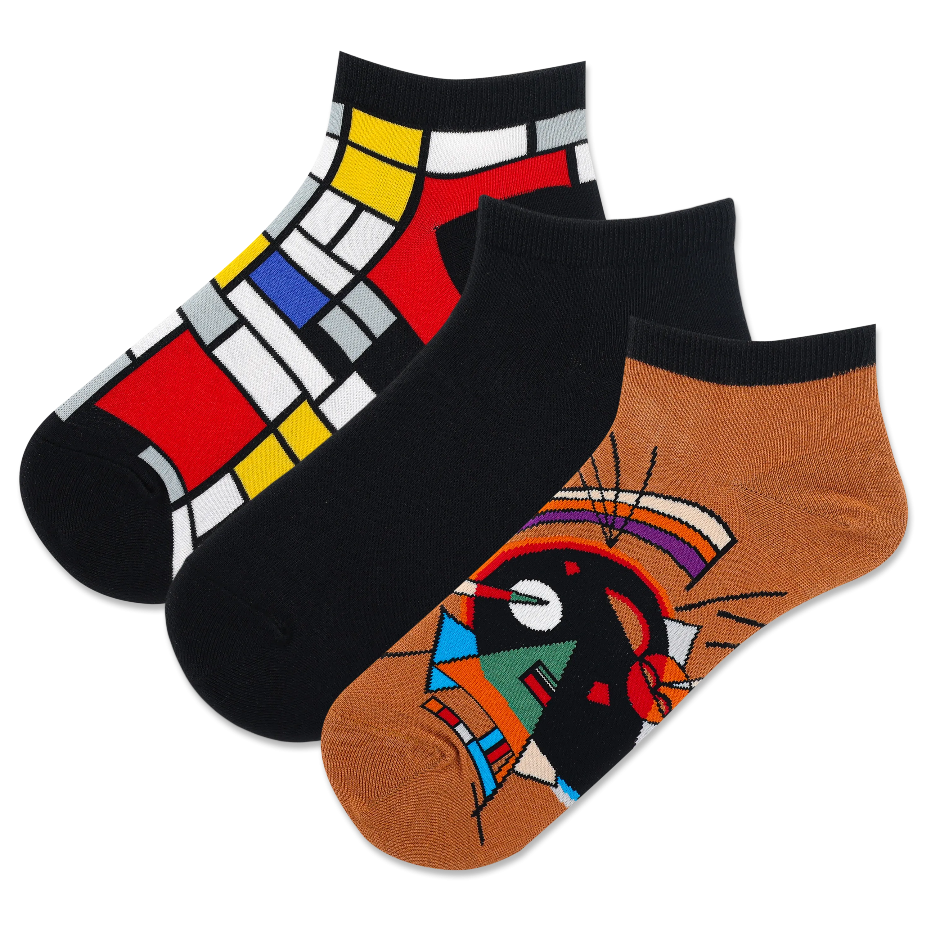 HOTSOX Women's Mondrian/Kandinsky Low Cut Sock 3 Pack