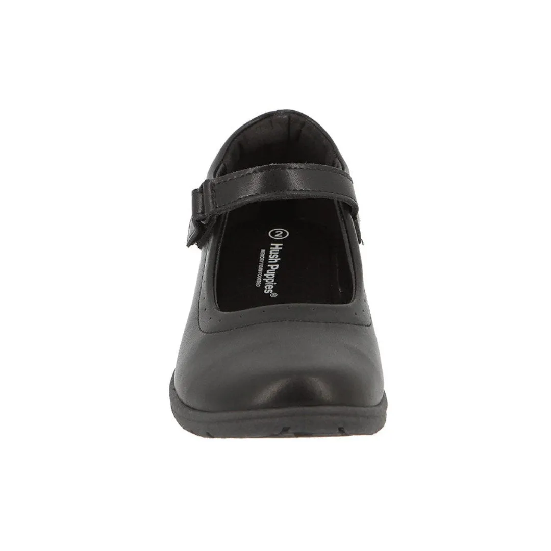 Hush Puppies: Little Kids Scarlett Black School Shoes