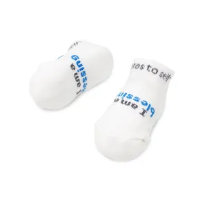 I am a blessing® white baby boy socks (3-12 mo)