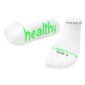 I am healthy® white low-cut socks