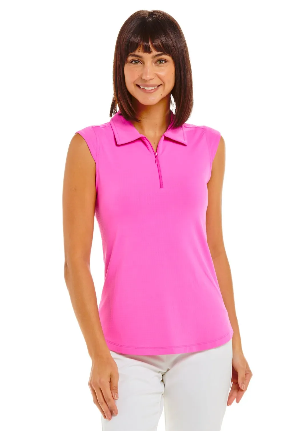 IBKUL Solid Sleeveless Polo