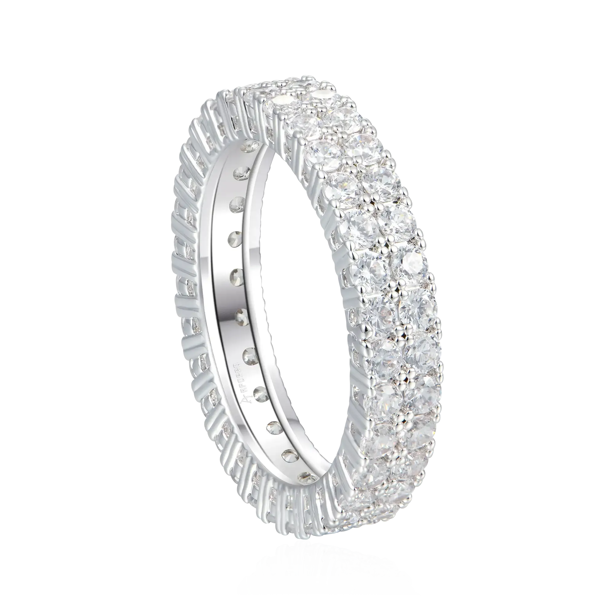 Iced Double Row Tennis Ring - 4mm