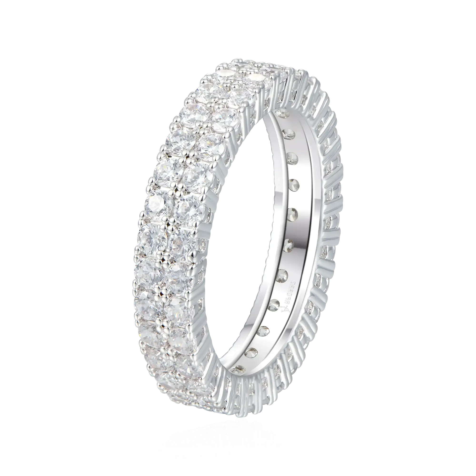 Iced Double Row Tennis Ring - 4mm