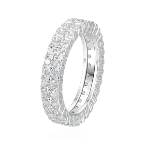 Iced Double Row Tennis Ring - 4mm