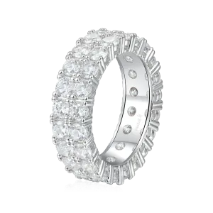 Iced Double Row Tennis Ring - 6mm